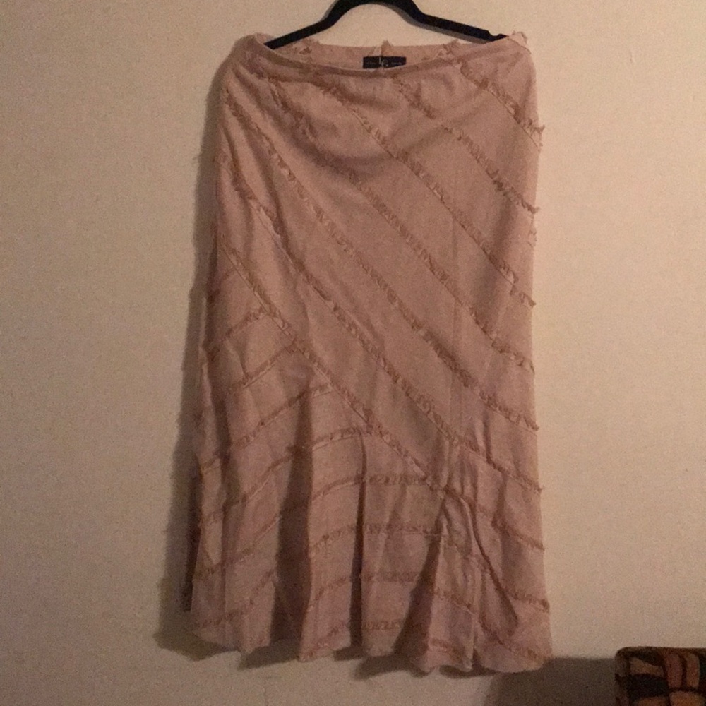 Lena Gabrielle long beige skirt